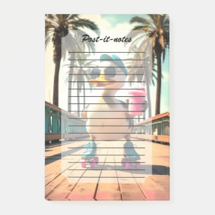Retro Summer Funny Roller Duck Post-it Notes