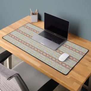 Retro Summer Geometric Color Block Pattern Design Desk Mat