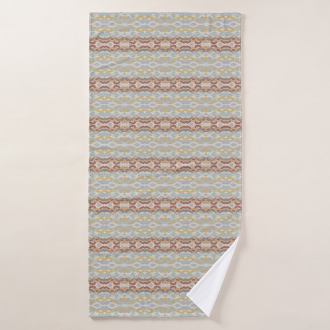Retro Summer Geometric Colour Block Pattern Design Bath Towel (Bath Towel)