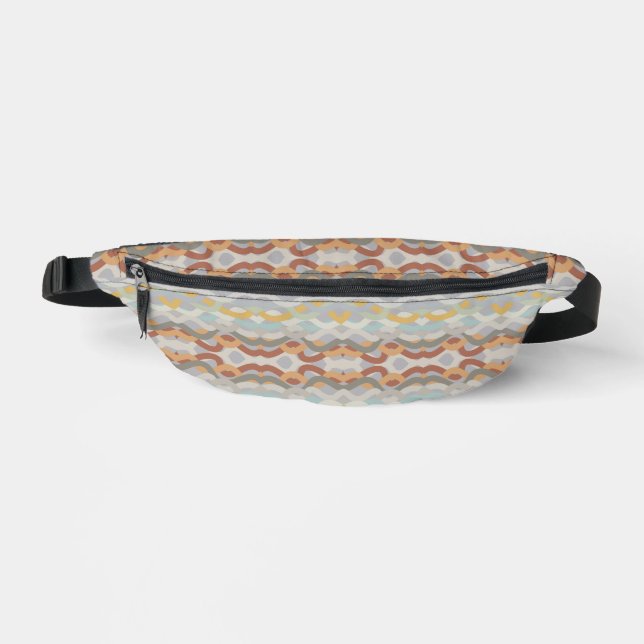 Retro Summer Geometric Colour Block Pattern Design Bum Bags (Front)