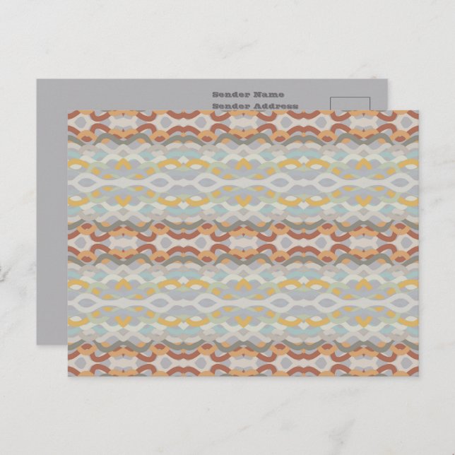 Retro Summer Geometric Colour Block Pattern Design Postcard (Front/Back)