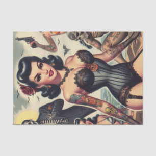 Retro Summer Gothic Pin-up Tissue Paper