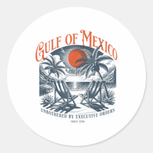 Retro Summer Gulf Of Mexico Forever Beach Golfo De Classic Round Sticker