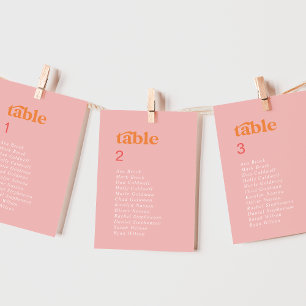 Retro Summer Hanging Seating Chart Card