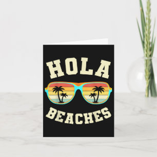 Retro Summer Hola Beaches Funny Beach Vacation Vin Card