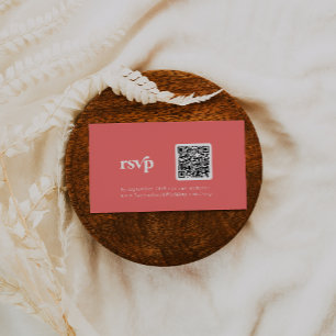 Retro Summer   Hot Pink QR code RSVP Enclosure Card
