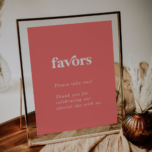 Retro Summer Hot Pink Wedding Favours Poster