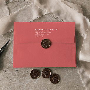 Retro Summer Hot Pink Wedding Invitation Envelope