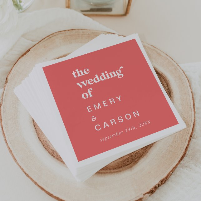 Retro Summer | Hot Pink Wedding Napkin (Creator Uploaded)