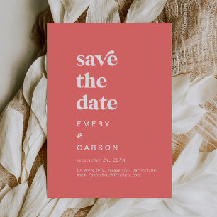 Retro Summer   Hot Pink Wedding Save The Date