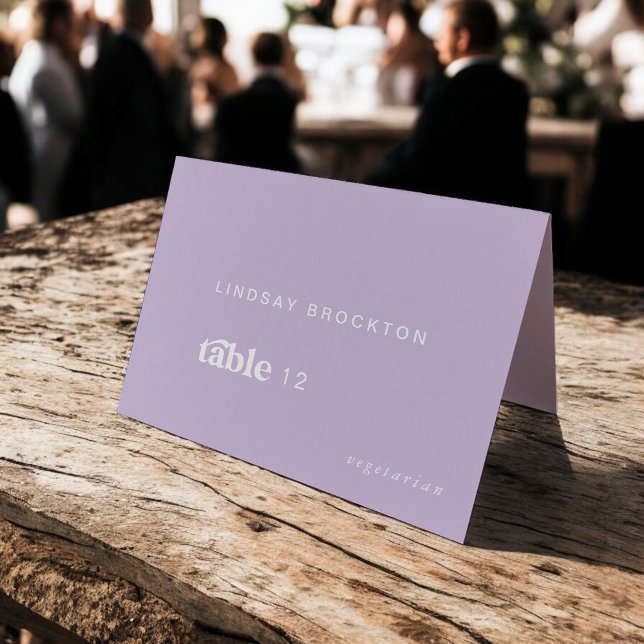 Retro Summer Lavender Pink Name Wedding Place Card (Retro Summer Lavender Pink Name Wedding Place Card)