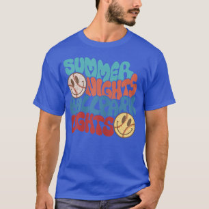 Retro Summer Nights And Ballpark Lights Baseball S T-Shirt