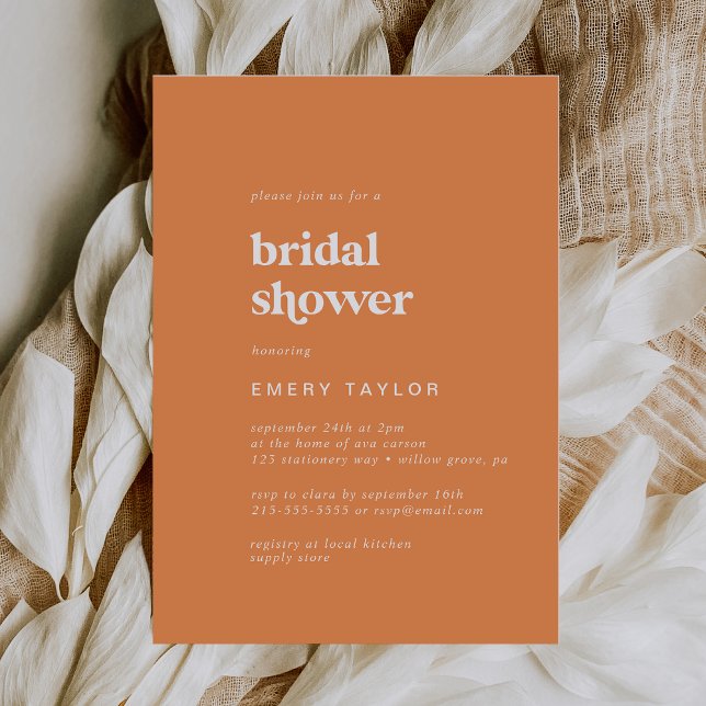 Retro Summer | Orange Bridal Shower Invitation (Creator Uploaded)