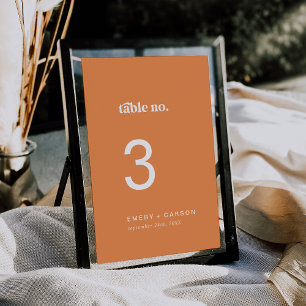 Retro Summer Orange Table Number