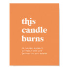 Retro Summer | Orange This Candle Burns Sign