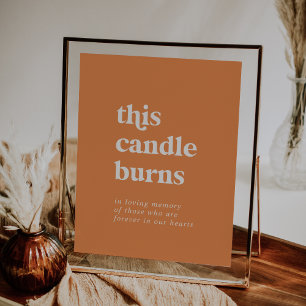 Retro Summer   Orange This Candle Burns Sign