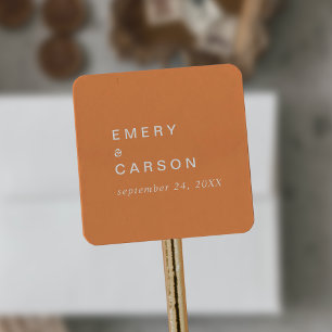 Retro Summer Orange Wedding Envelope Seals