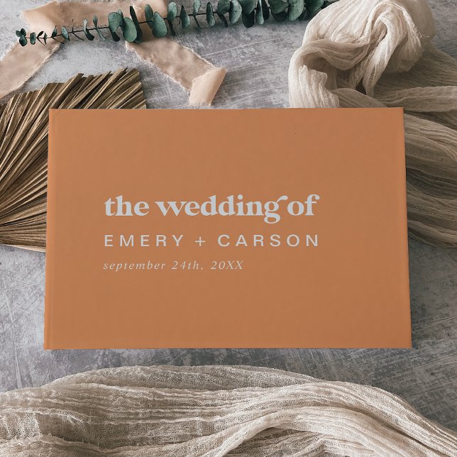 Retro Summer | Orange Wedding Guest Book (Creator Uploaded)