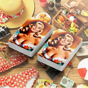 Retro Summer Pin-up Playing Cards