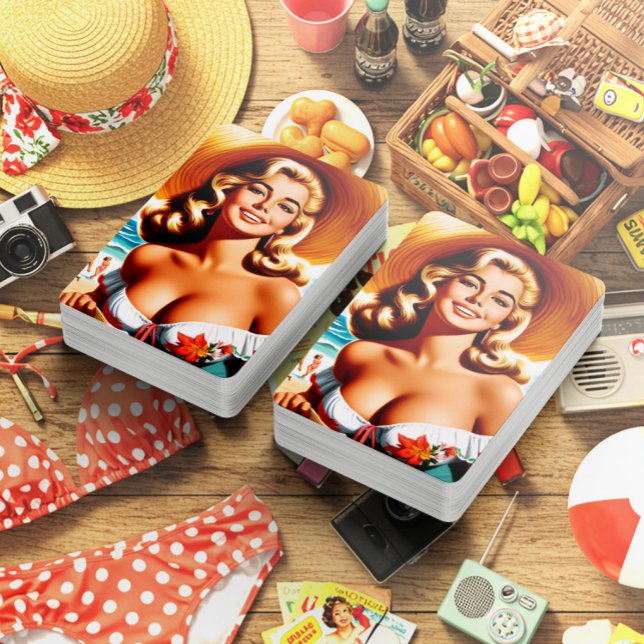 Retro Summer Pin-up Playing Cards (Creator Uploaded)