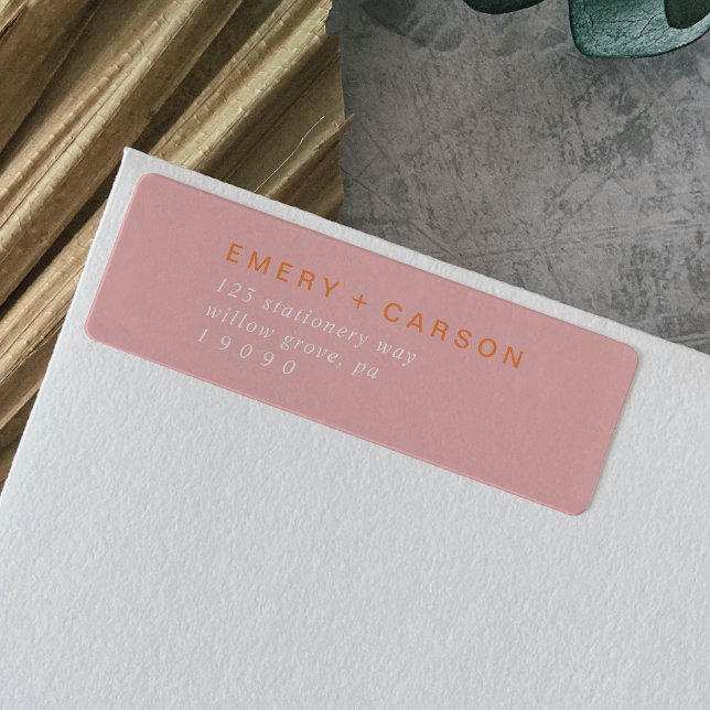 Retro Summer Pink and Orange Return Address Label (Creator Uploaded)