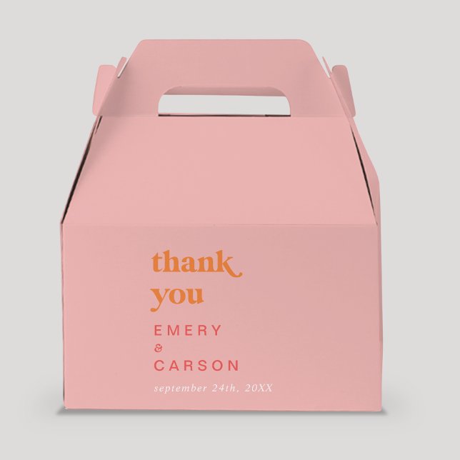 Retro Summer | Pink and Orange Thank You Favour Box (Creator Uploaded)