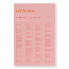 Retro Summer Pink and Orange Wedding Seating Chart