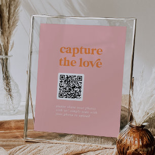 Retro Summer Pink Orange DIY Capture the Love Sign