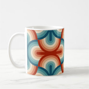 Retro Summer Rainbow Stripes Pattern Coffee Mug