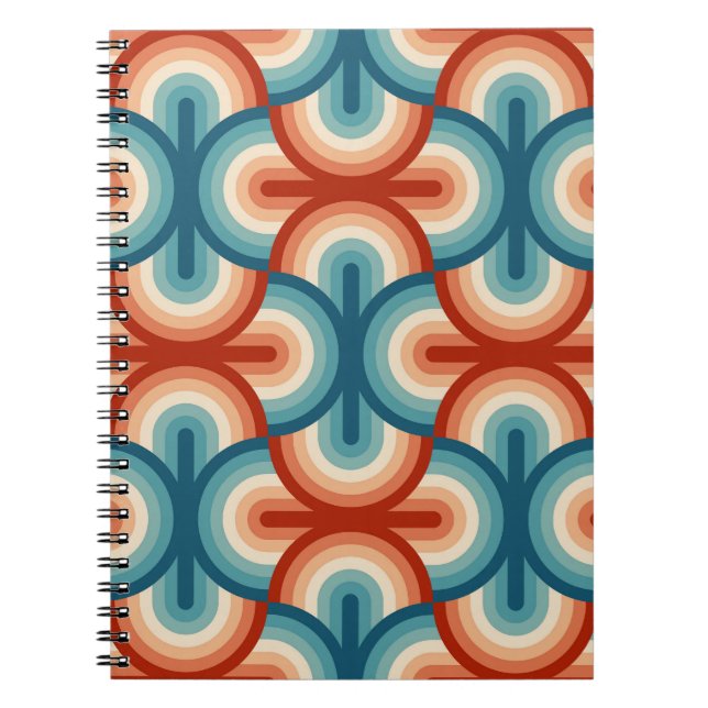 Retro Summer Rainbow Stripes Pattern Notebook (Front)