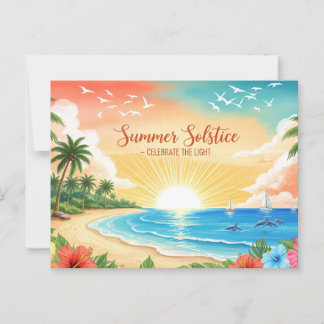  retro Summer Solstice  Postcard