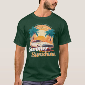 Retro Summer Sunset Caree boy funny T-Shirt