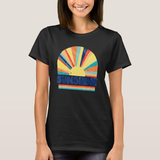 Retro Summer Sunshine Positive Camping Travel Hiki T-Shirt (Front)