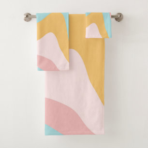 Retro Summer Swirl Wave #6 #minimal #decor #art  Bath Towel Set
