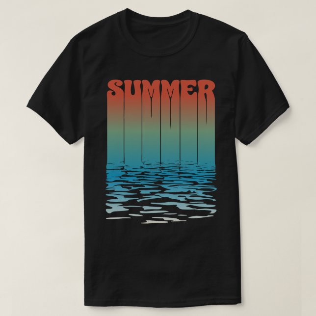  Retro Summer Text Effect  T-Shirt (Design Front)