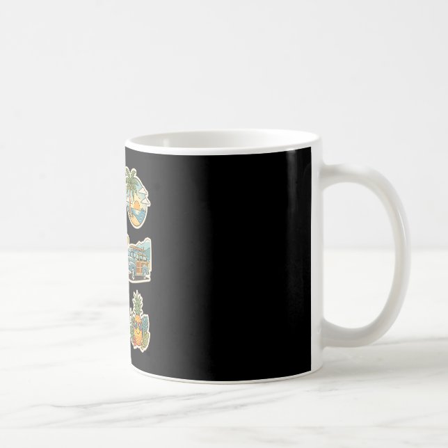 Retro Summer Trocal Beach Vacation Graphic Coffee Mug (Right)