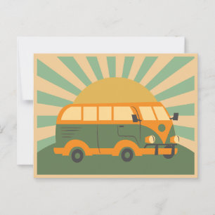Retro summer van postcard