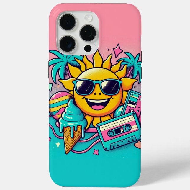 Retro Summer Vibes - Cute 80s Aesthetic Case-Mate iPhone Case (Back)