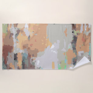 Retro summer vibes dusty orange,taupe,earthy beach towel