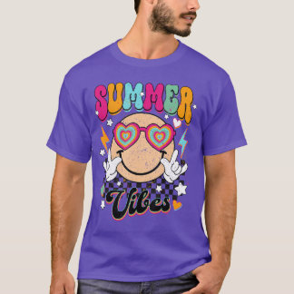Retro Summer Vibes For Women Men Kids Summer Vacat T-Shirt