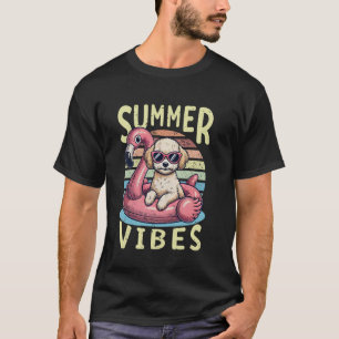 Retro Summer Vibes Maltipoo Doodle Dog Mum Vacatio T-Shirt