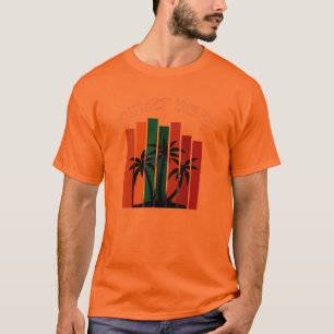 Retro Summer Vibes Palm Trees Orange Graphic T-Shi T-Shirt