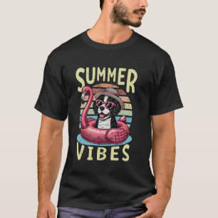 Retro Summer Vibes Portuguese Water Dog Mum Vacati T-Shirt