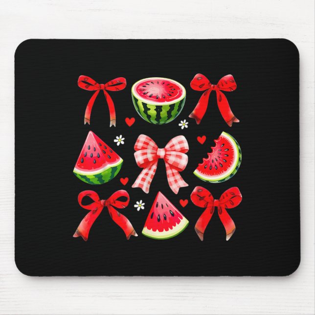 Retro Summer Vibes Watermelon Coquette Summer Mouse Mat (Front)