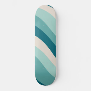 Retro Summer Wave #5 #minimal #decor #art Skateboard