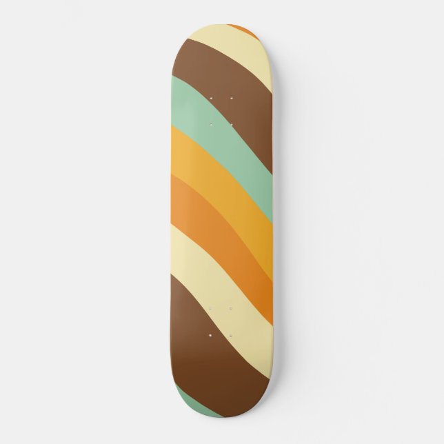 Retro Summer Wave #9 #minimal #decor #art Skateboard (Front)