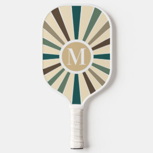 Retro Sun Brown Fir Tree First Christmas Married Pickleball Paddle