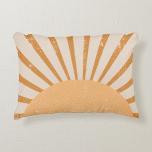 Retro Sun Burst Sunset Decorative Cushion