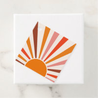 Retro Sun Burst Sunset Orange Yellow Red Pink
