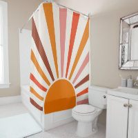 Retro Sun Burst Sunset Orange Yellow Red